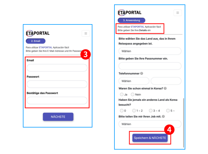 So registrieren Sie K-ETA Schritt für Schritt