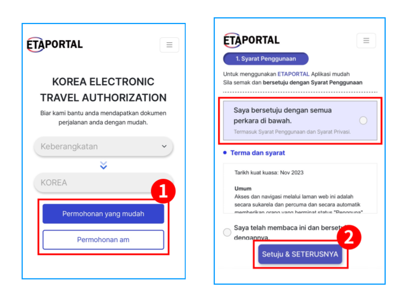 Cara mendaftar K-ETA langkah demi langkah