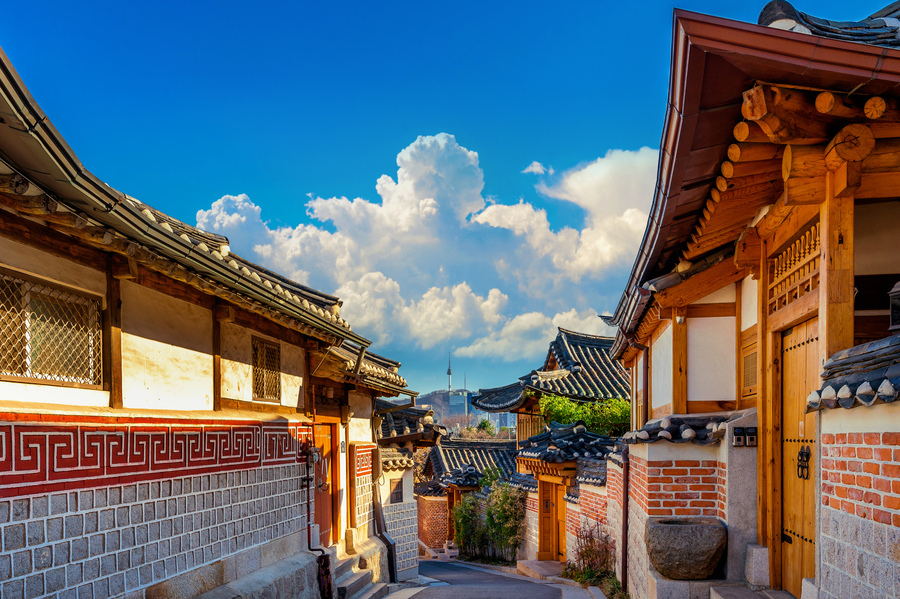 Lorong tradisional di Bukchon Hanok Village, Seoul